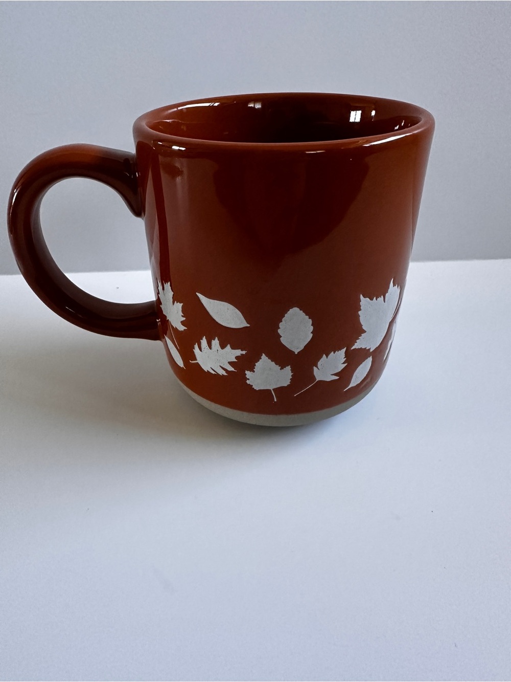 NEW Rust Leaf Pattern Ceramic Coffee Tea Mug - Picture 2 of 7